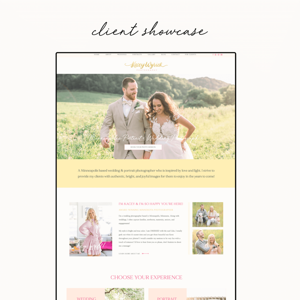 Wedding Photographer Showit Website Design
