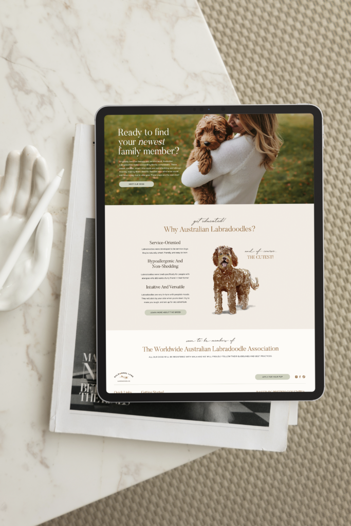 Showit Dog Breeder Website Design Inspiration