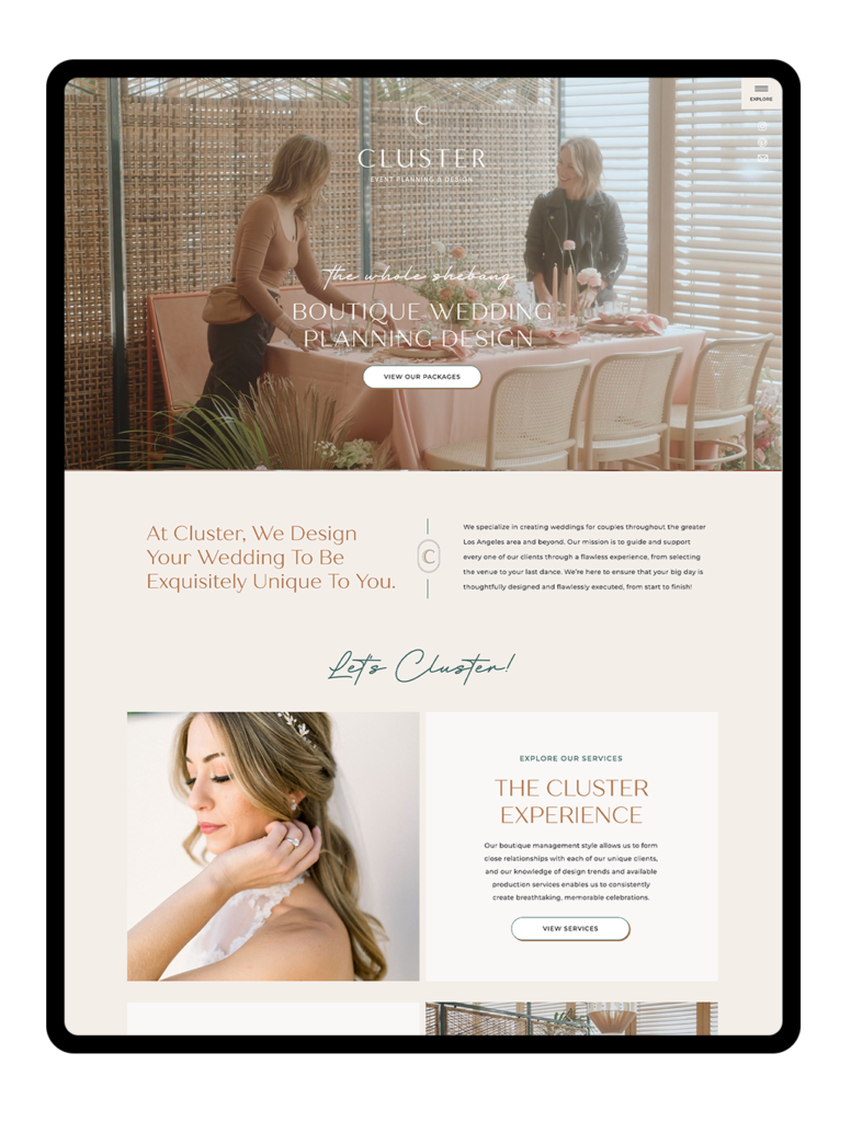 Showit Wedding Planner Website Design