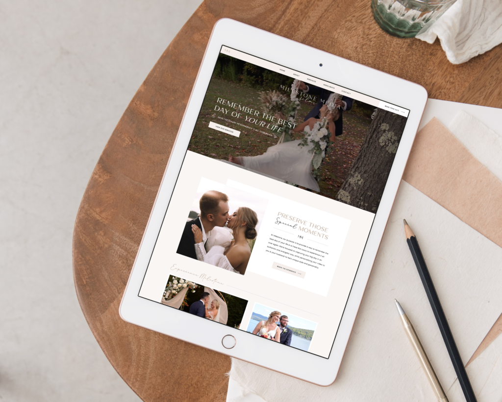 Showit Wedding Videographer Website Design