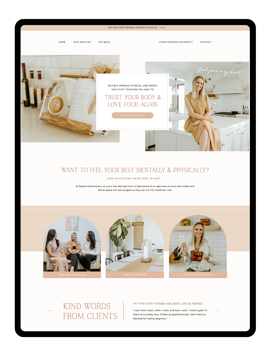 Custom Showit Dietitian Website Design Launch | CWD