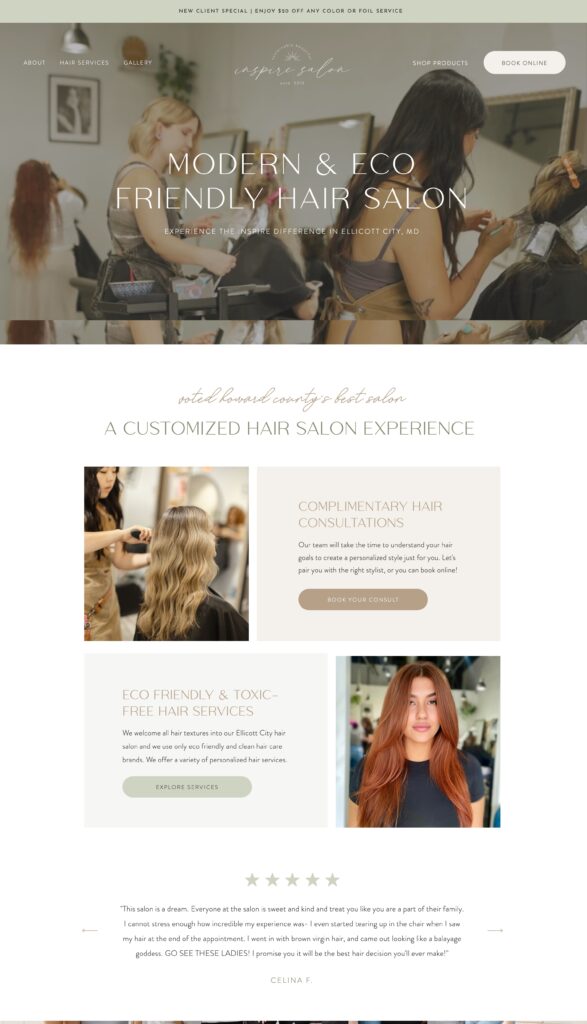 Hair Salon Website After