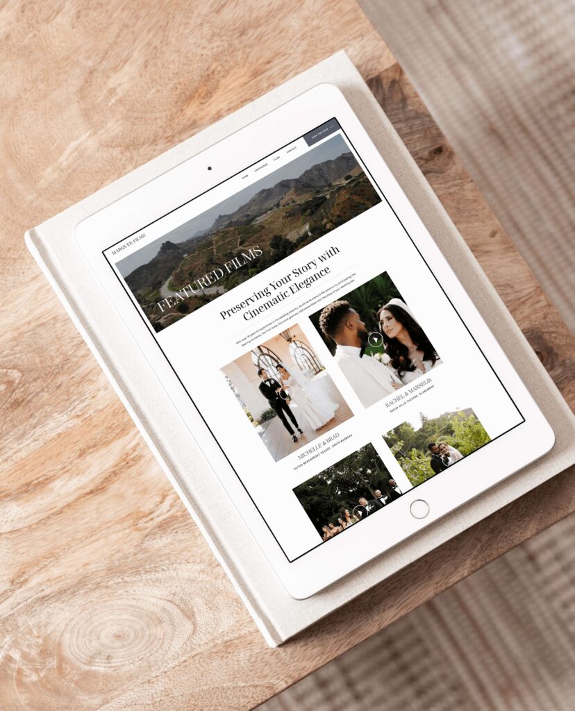 Showit Minimal Wedding Videographer Website Design 2