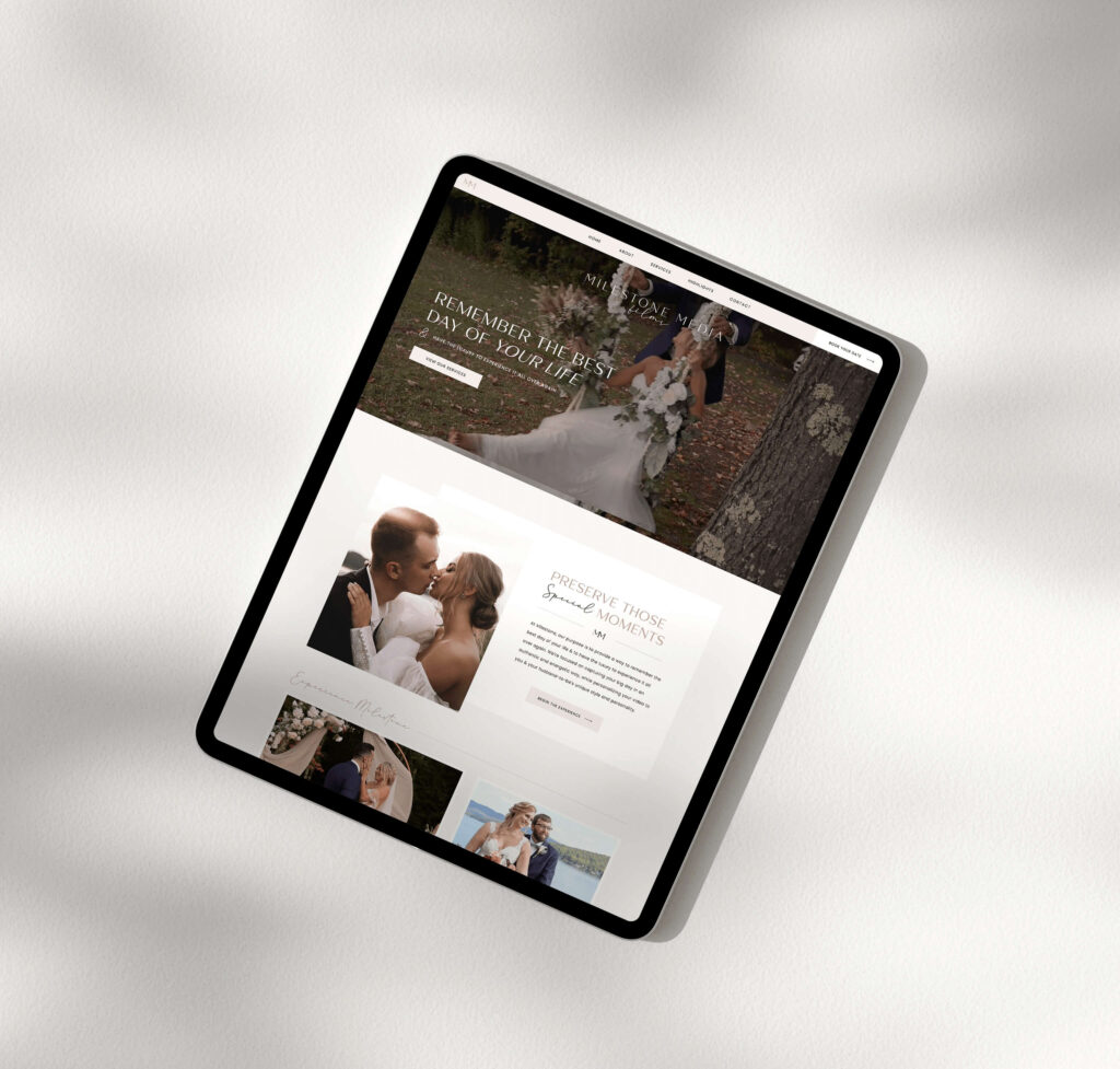 Showit Romantic Wedding Videographer Website Design 3