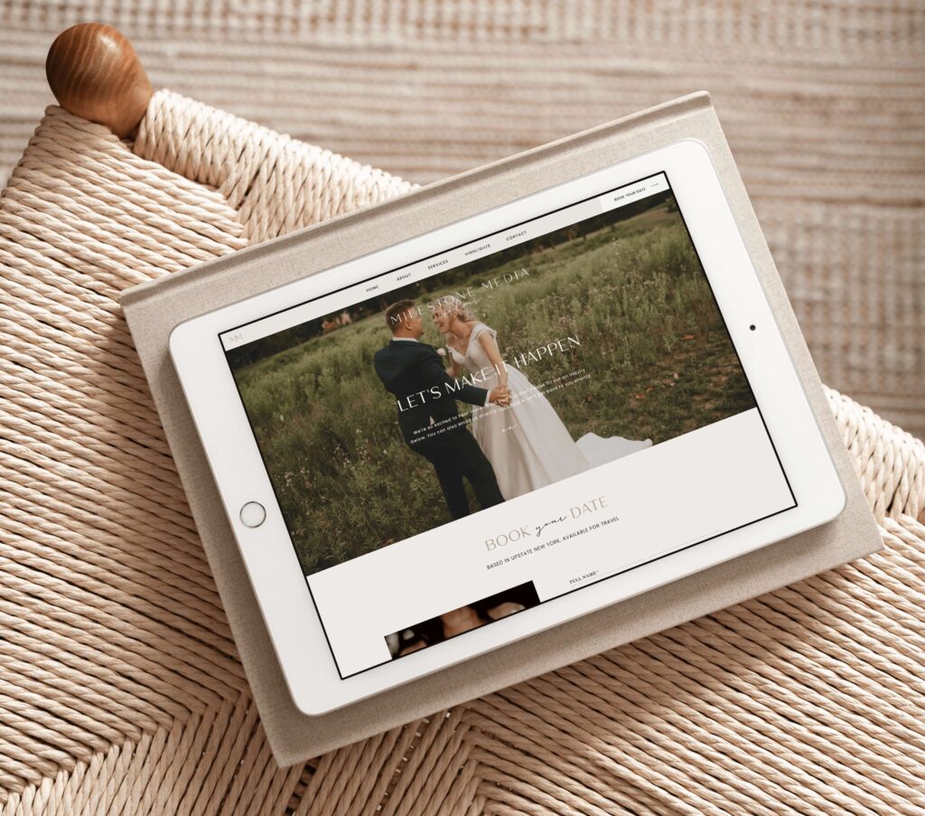 Showit Romantic Wedding Videographer Website Design 1