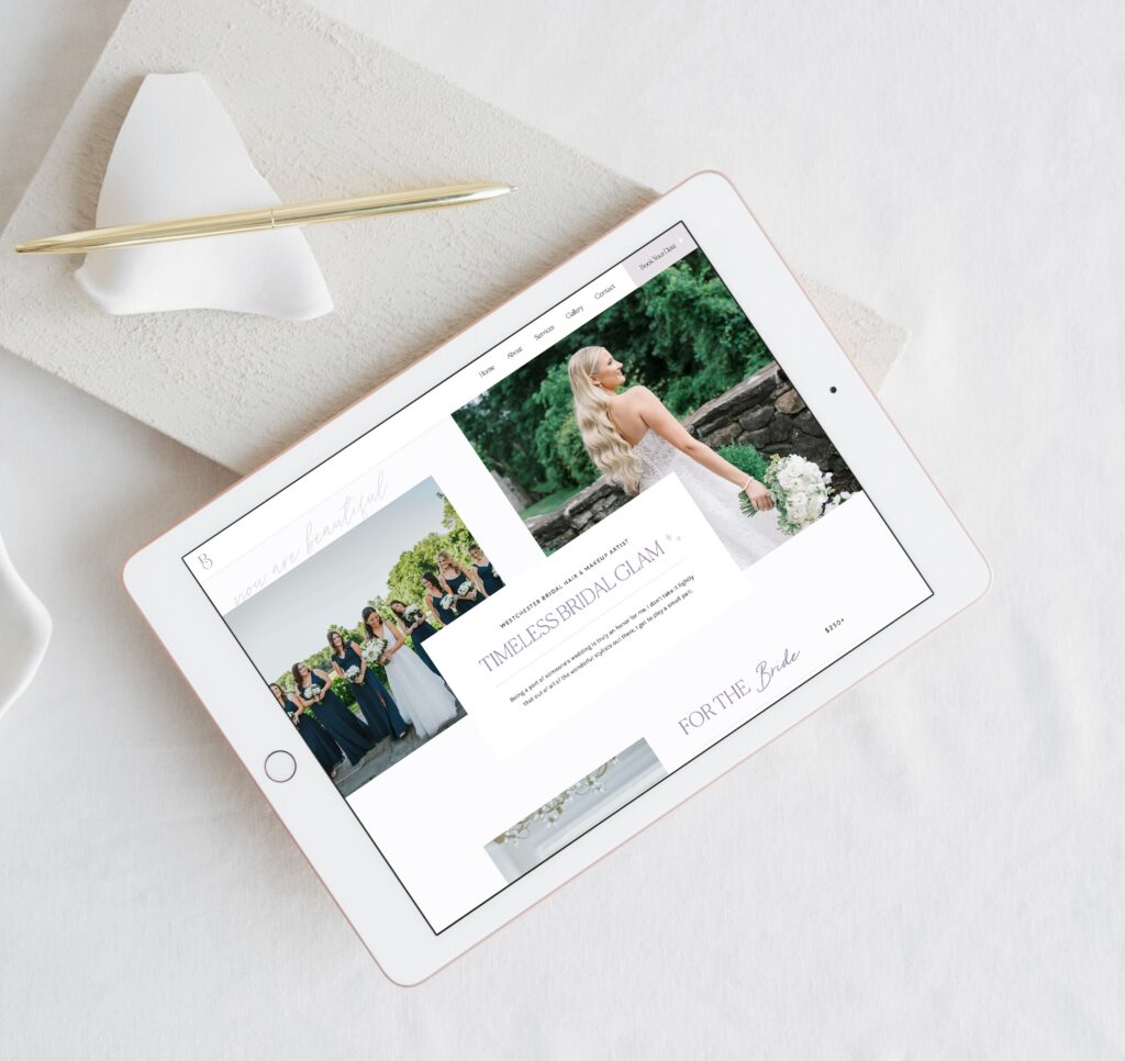 Showit bridal makeup & hairstylist website design