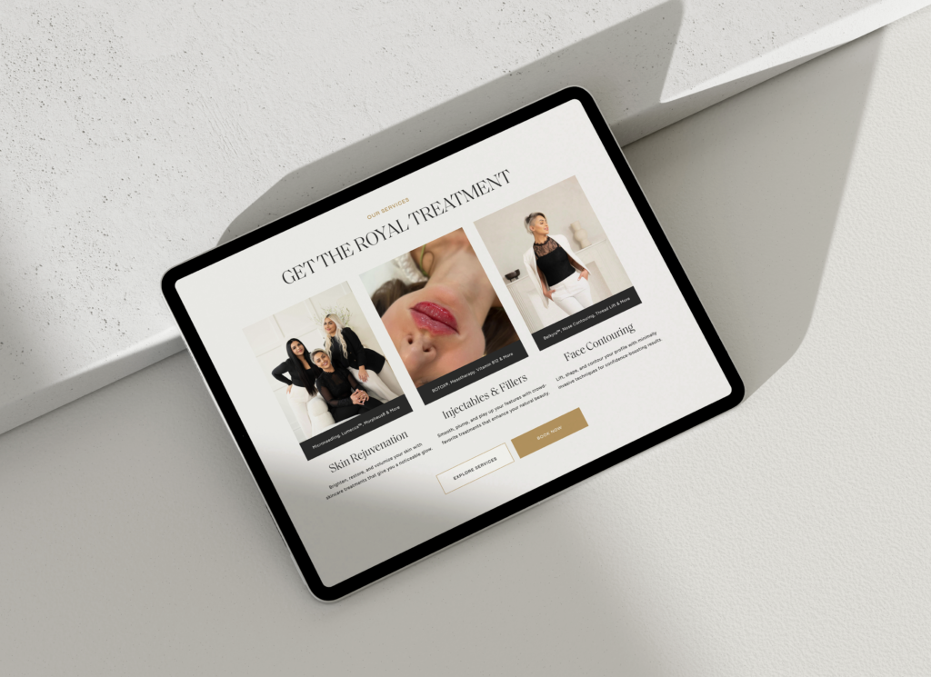 Showit Medical Spa Website Design Cosmetic Injectables