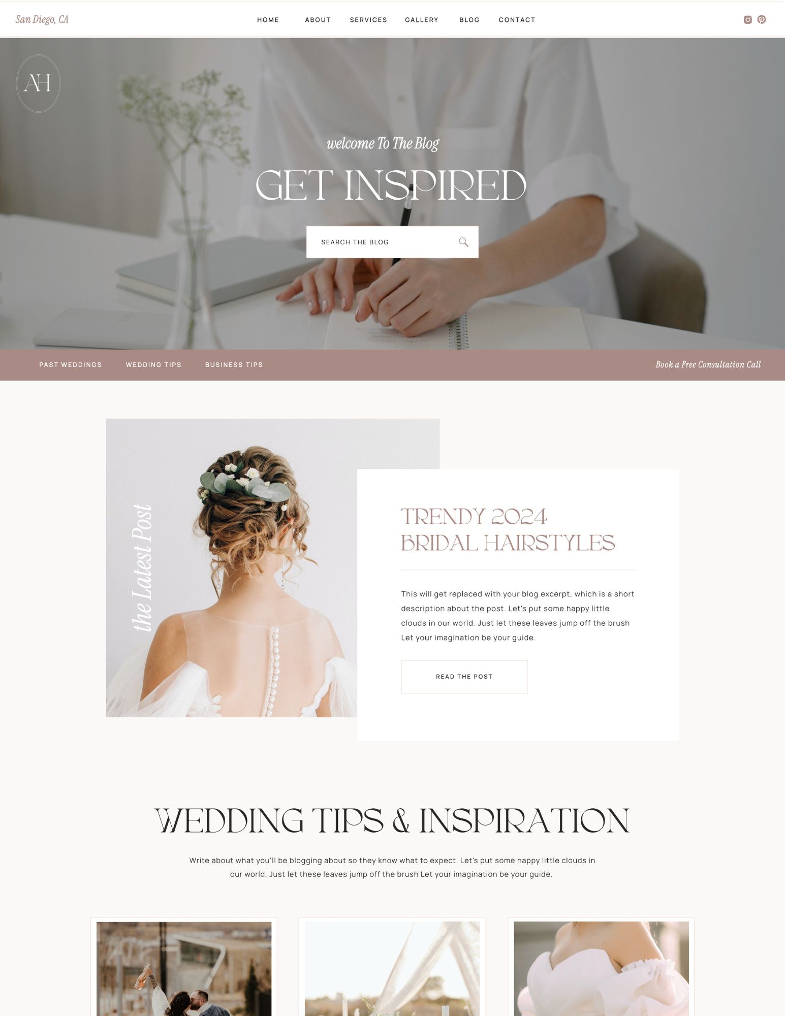 Showit Blog Page Template