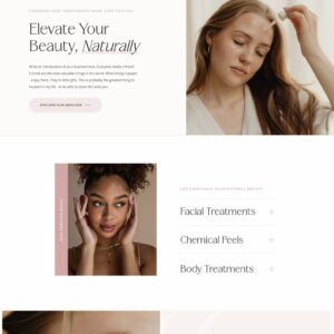 Showit Template for Estheticians