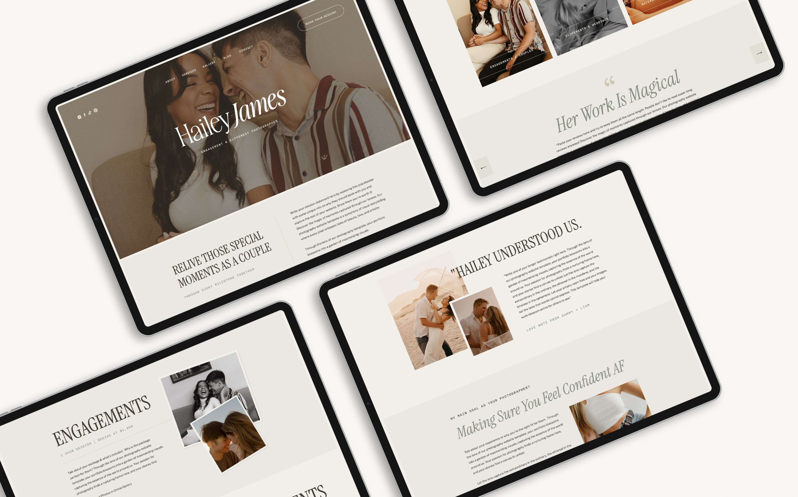 Image Grid for Showit Template for Elopement Photographers