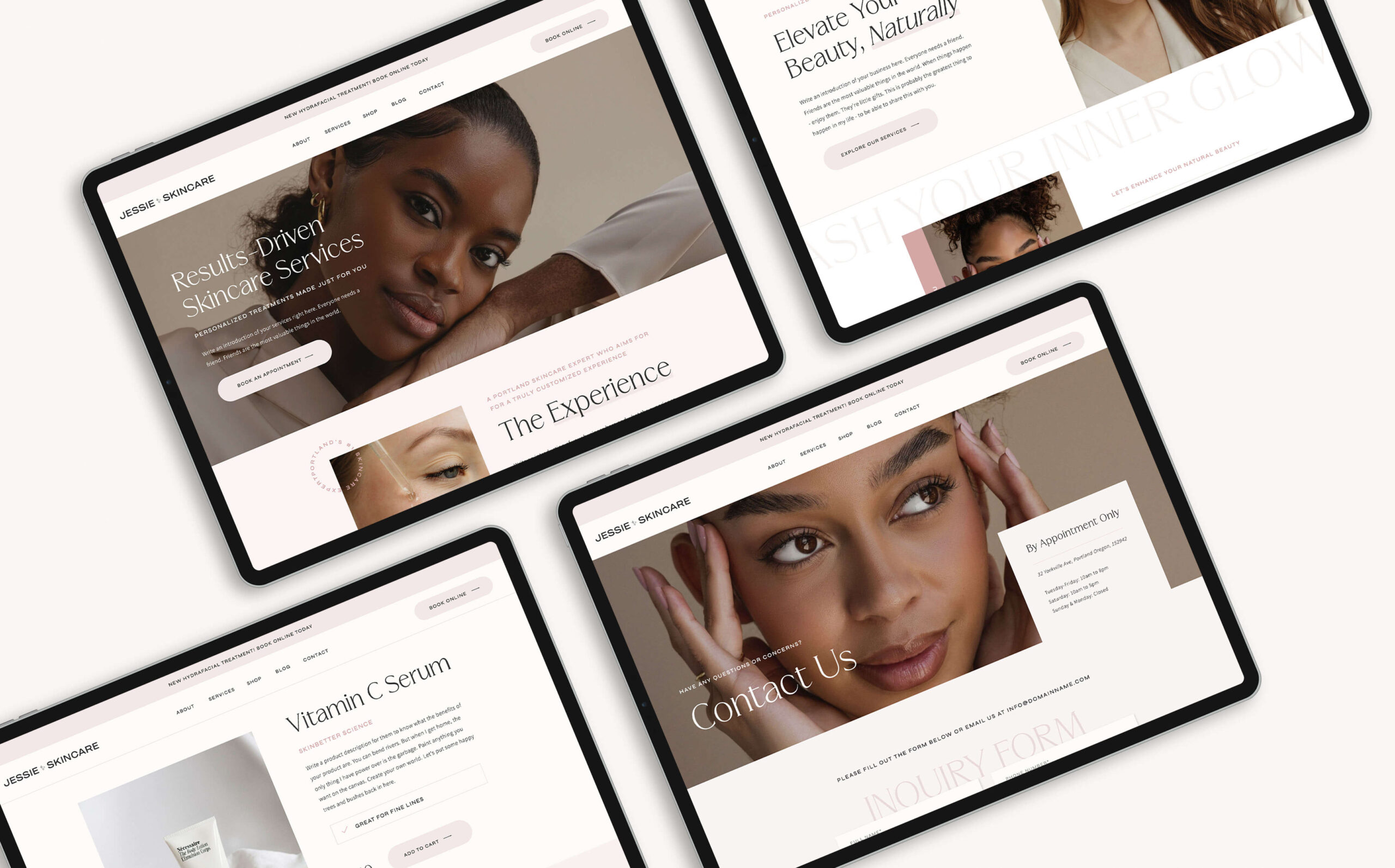 Showit Template for Estheticians Grid