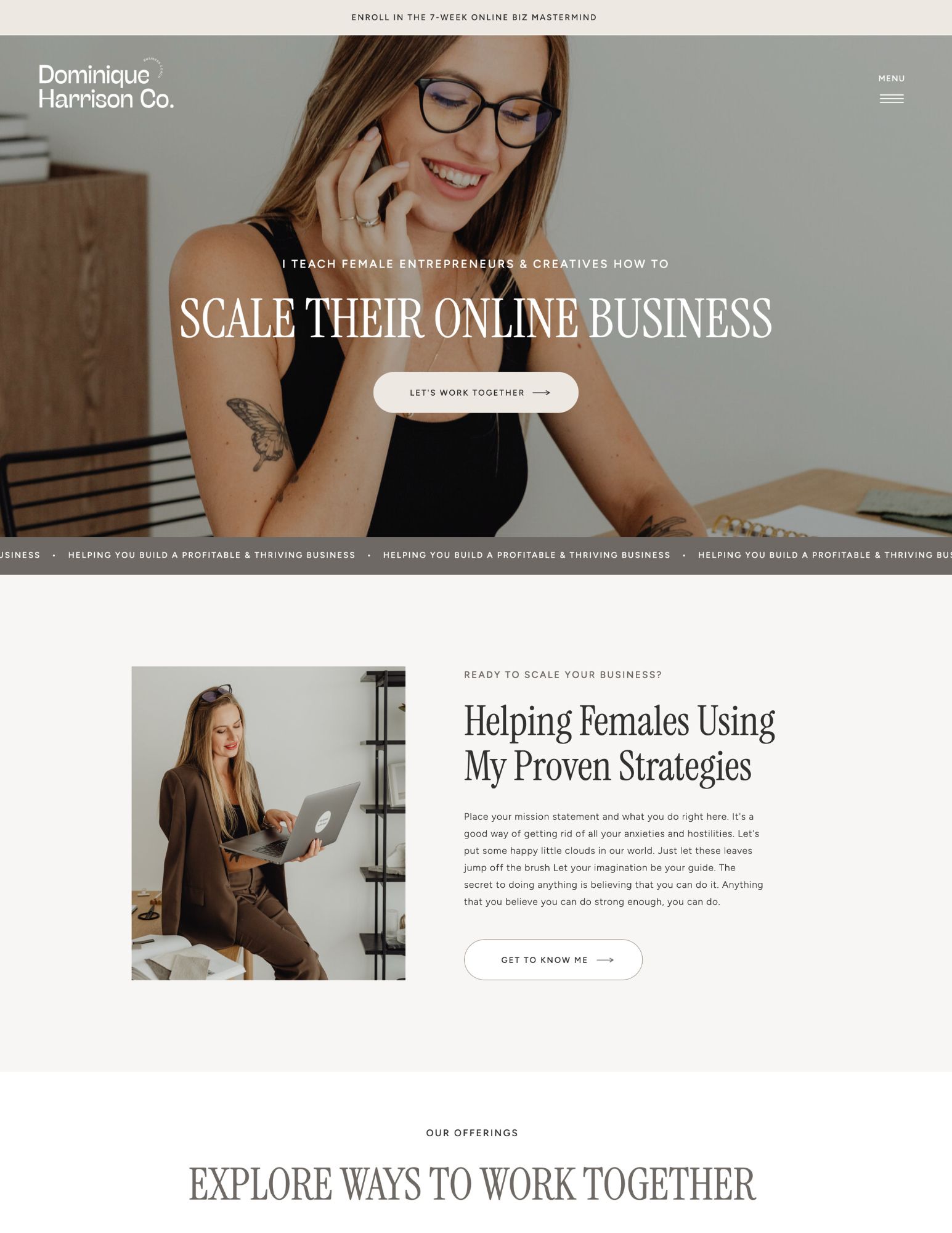 Showit Template for Business Coaches