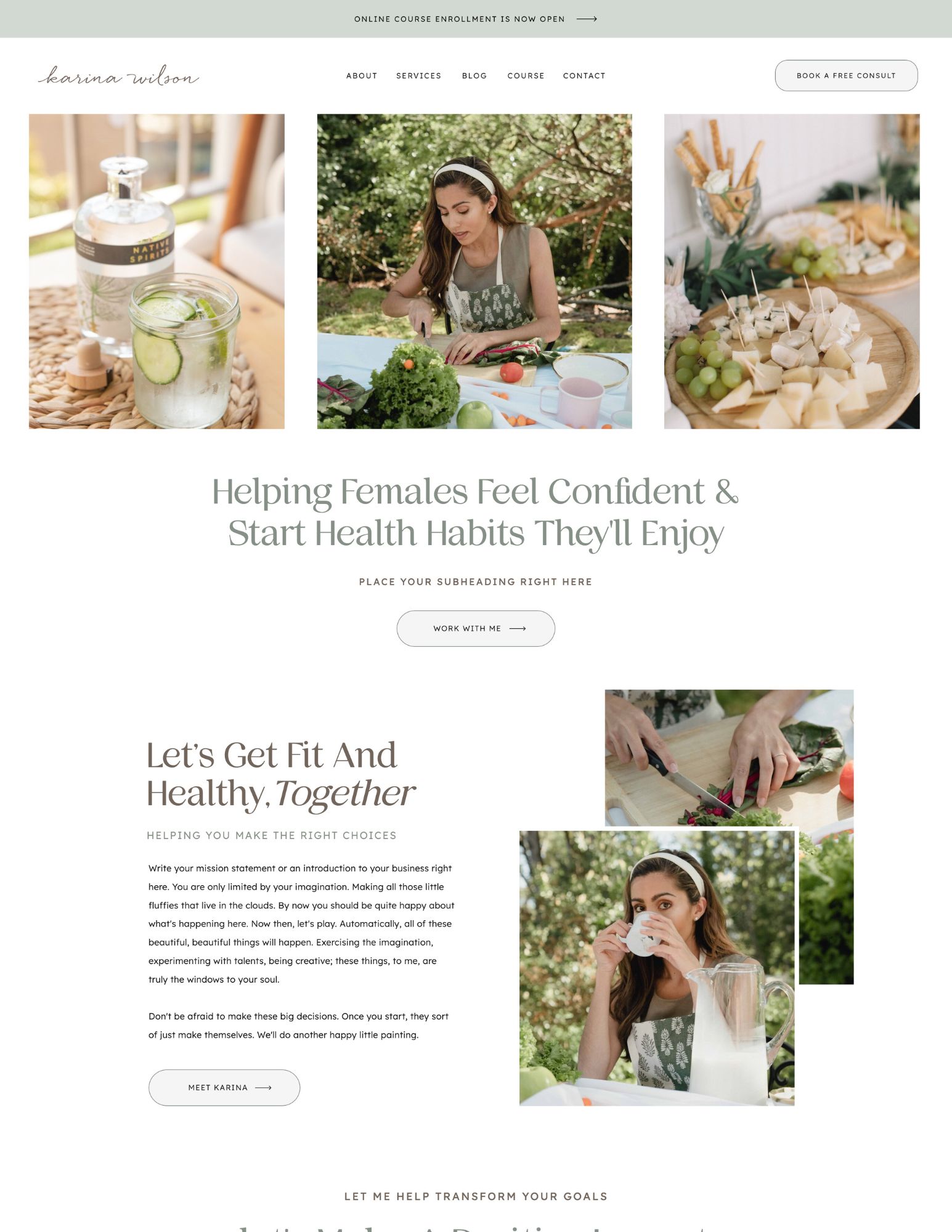 Showit Template for Nutritionists