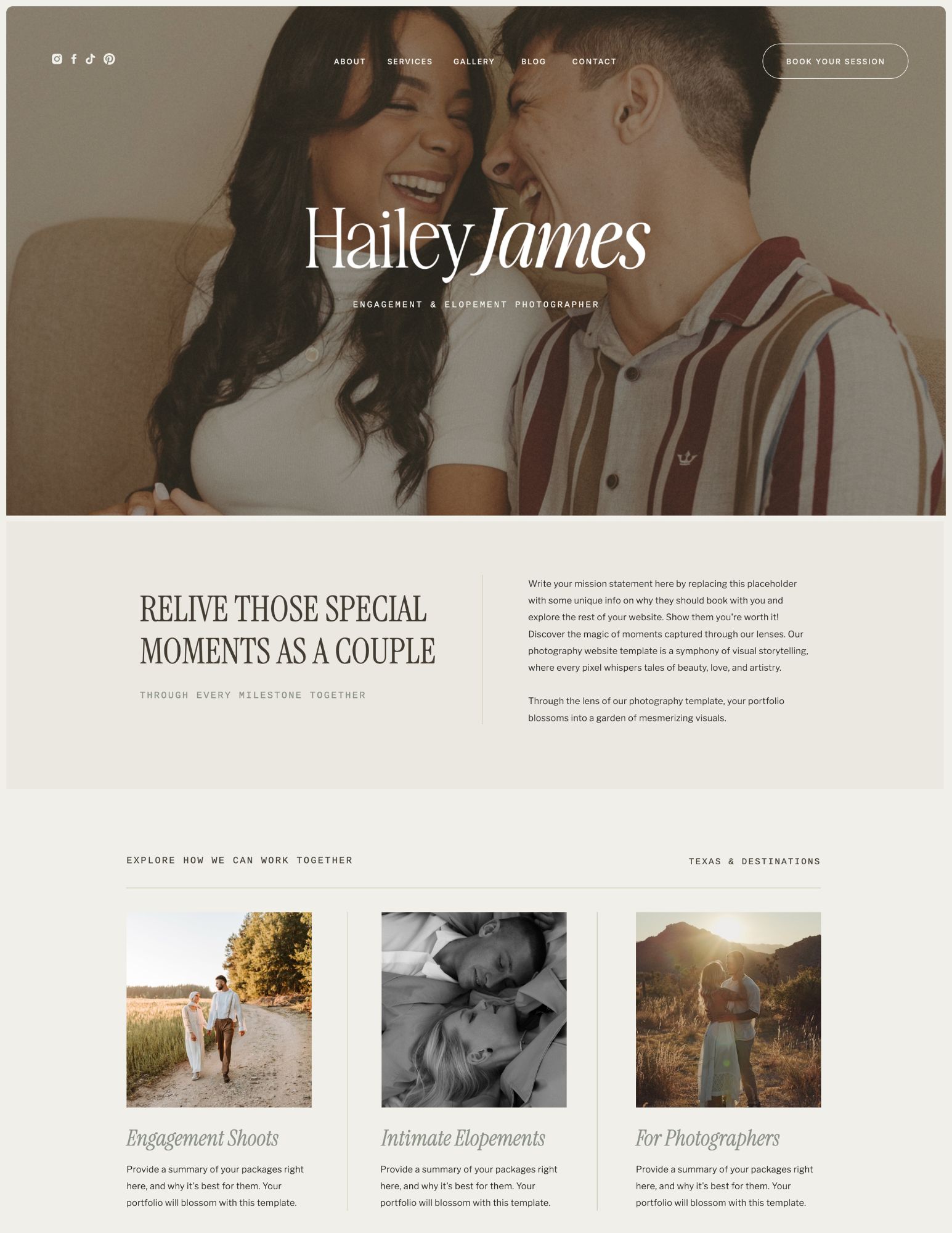 Showit Templates for Lifestyle Photographers