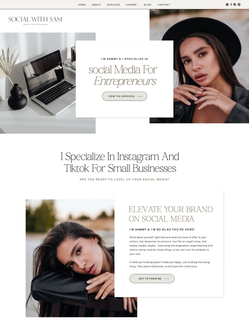 Showit Template for Social Media Managers