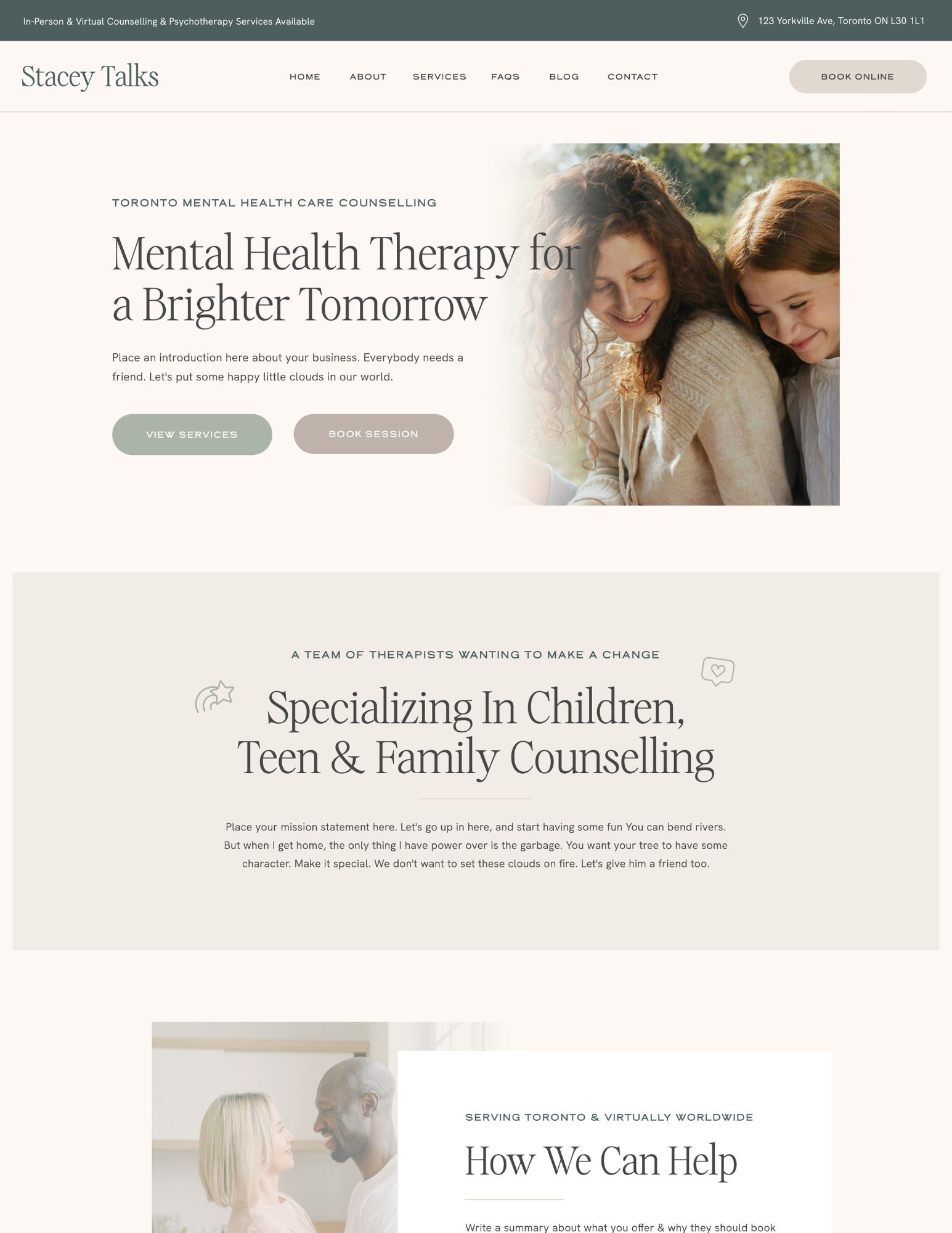 Showit Template for Therapists