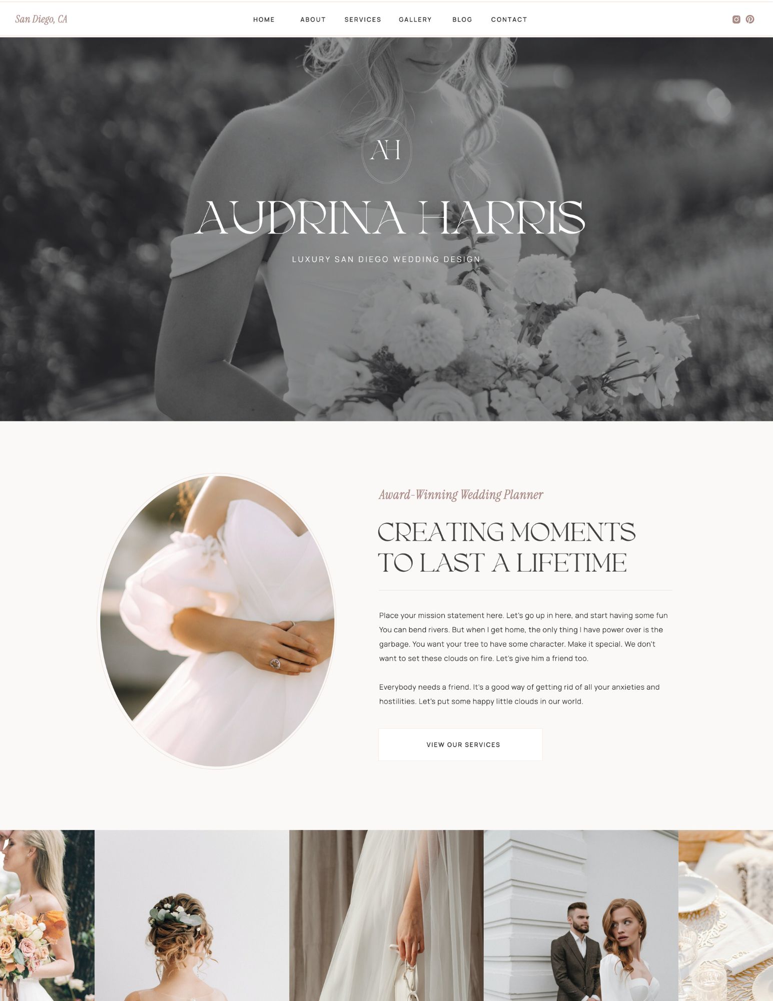 Showit Template for Luxury Wedding Planners