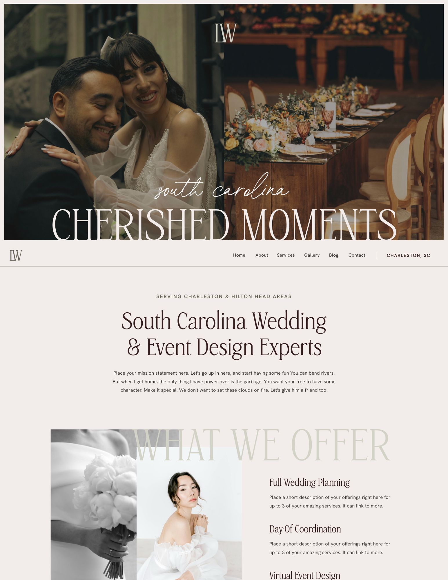Editorial Showit Template for Wedding Planners