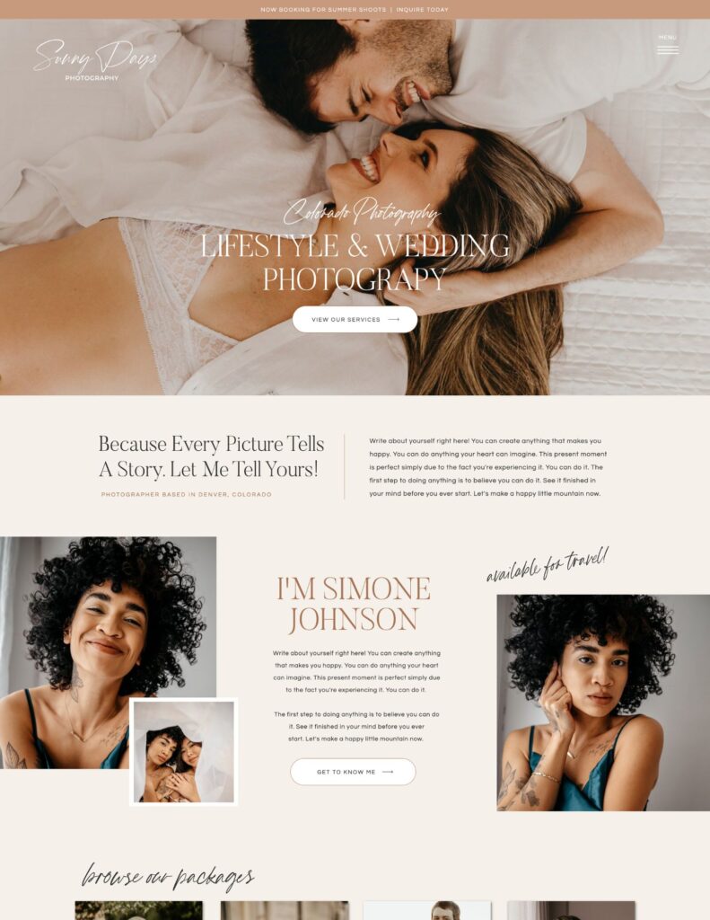 Boho Showit Template for Photographers