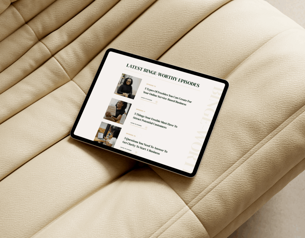 Podcast Page Showit for Christian Business Coach