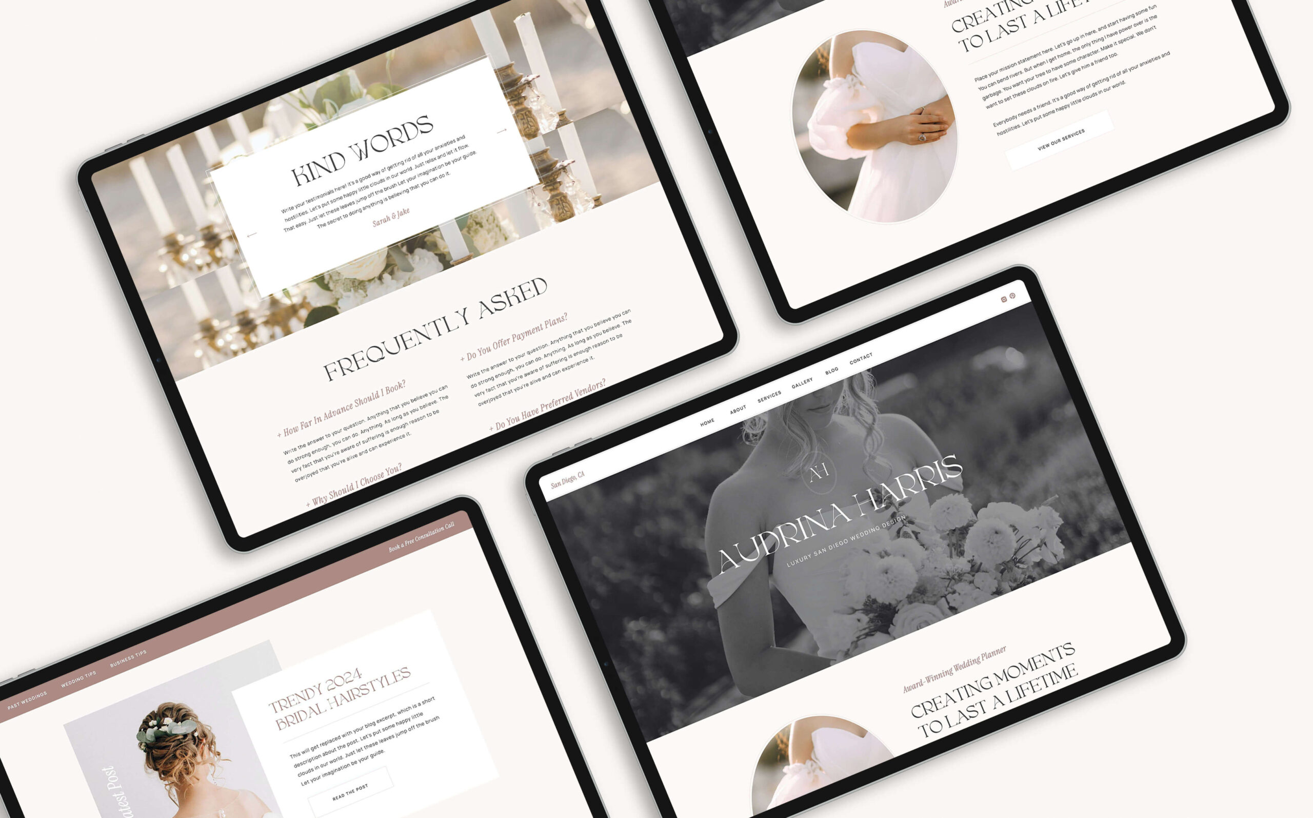 Image Grid Showit Template for Wedding Professionals