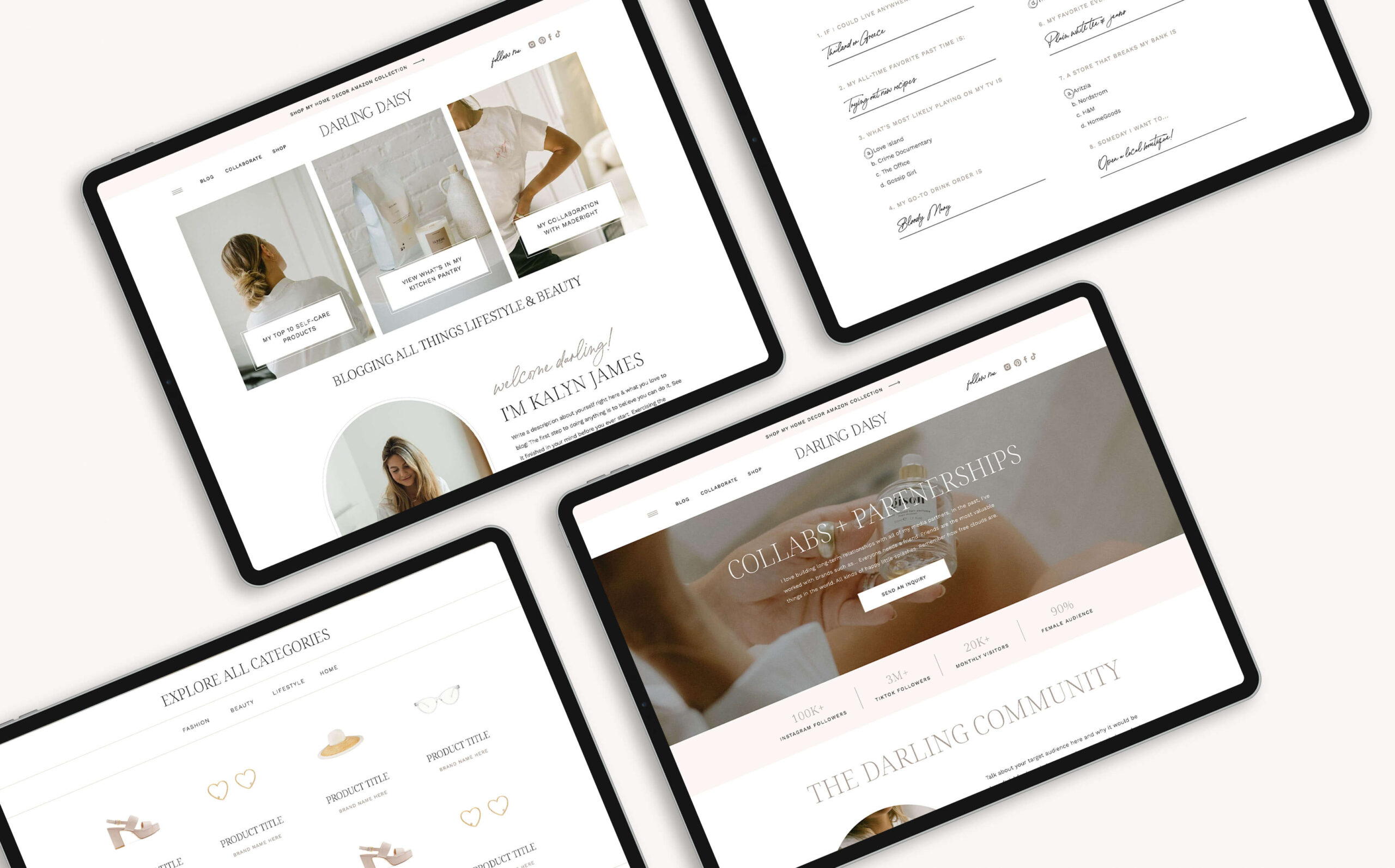 Image Grid for Showit Template for Lifestyle Bloggers