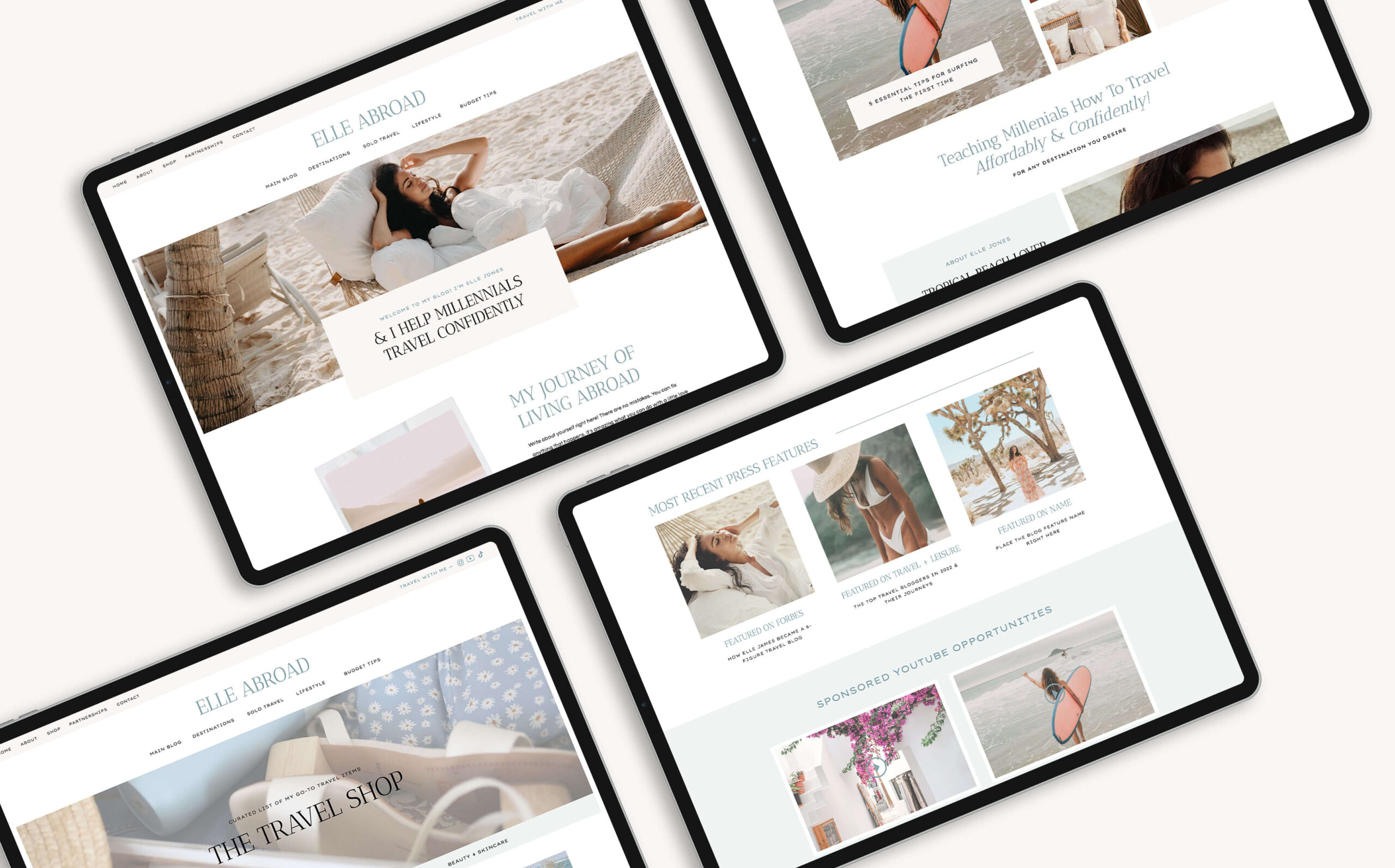 Image Grid Showit Template for Travel Bloggers