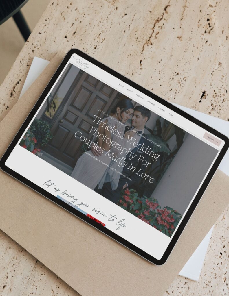 Showit Wedding and Senior Photography Website Design Mockup: Services Page Hero