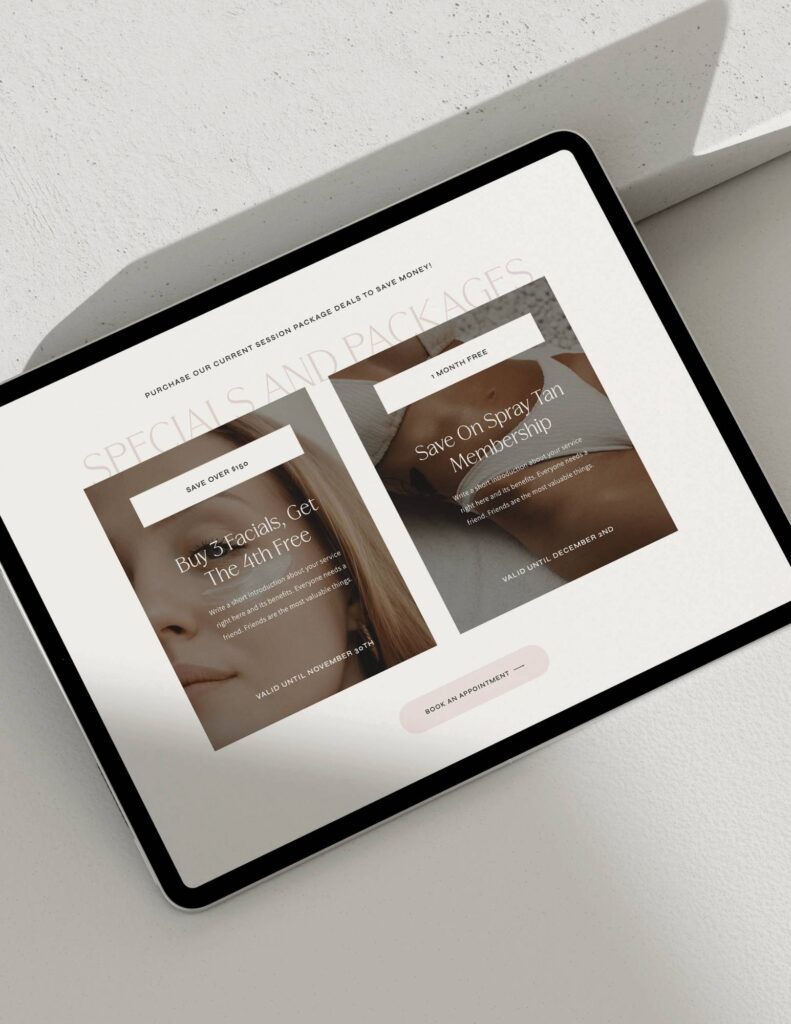 Showit Template for Estheticians & Salons