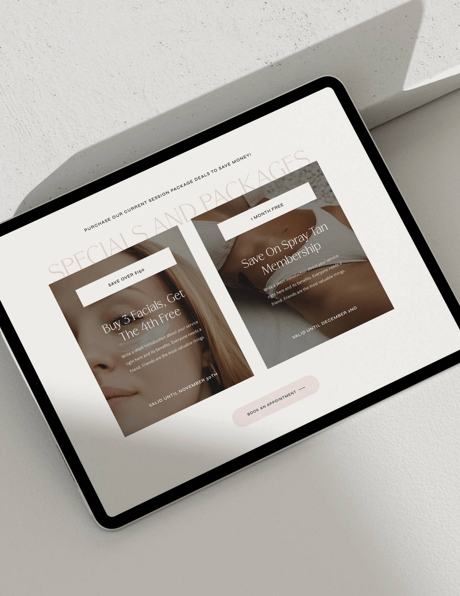Showit Template for Estheticians & Salons