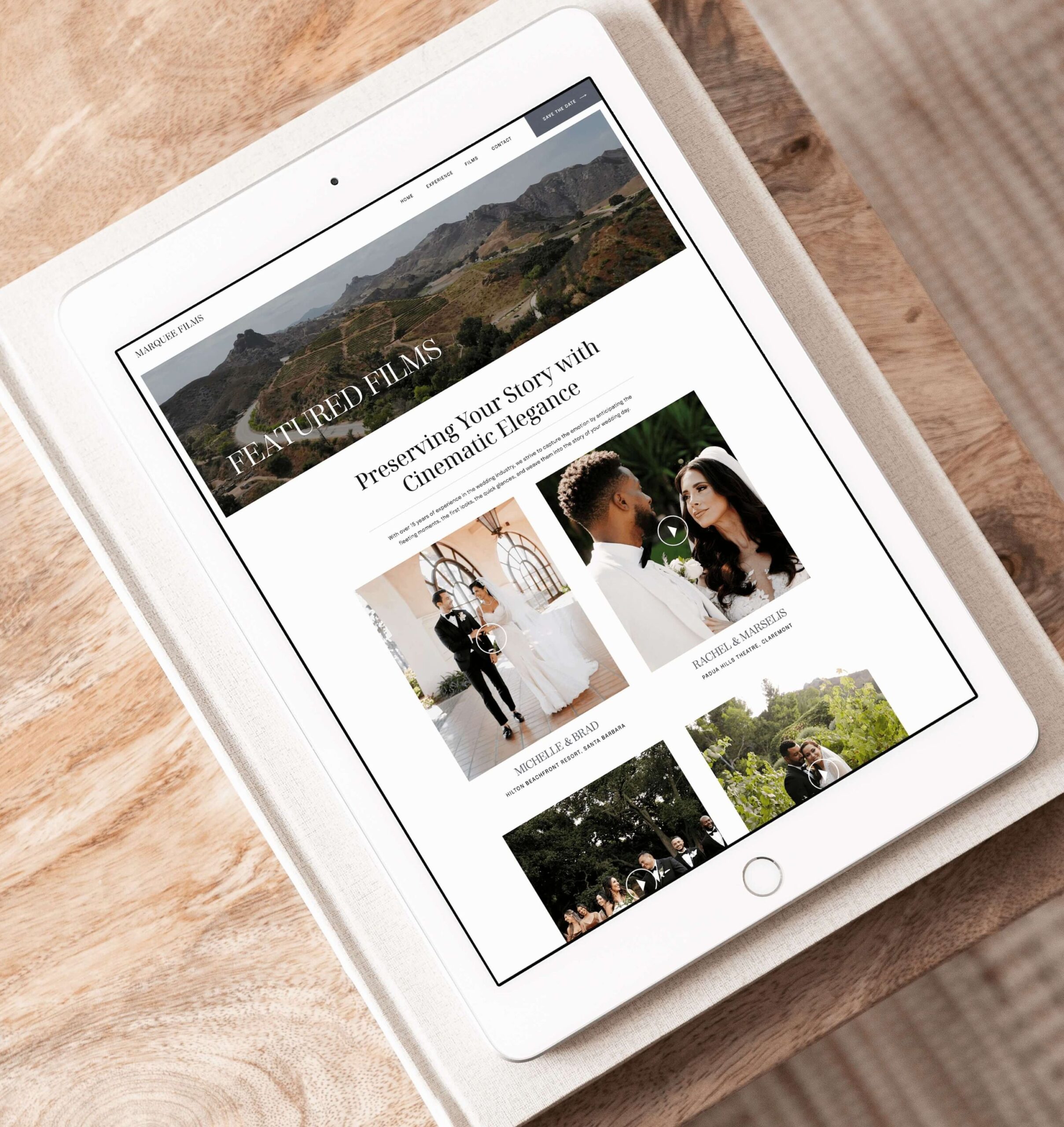 Custom Showit Website for Wedding Videography Team