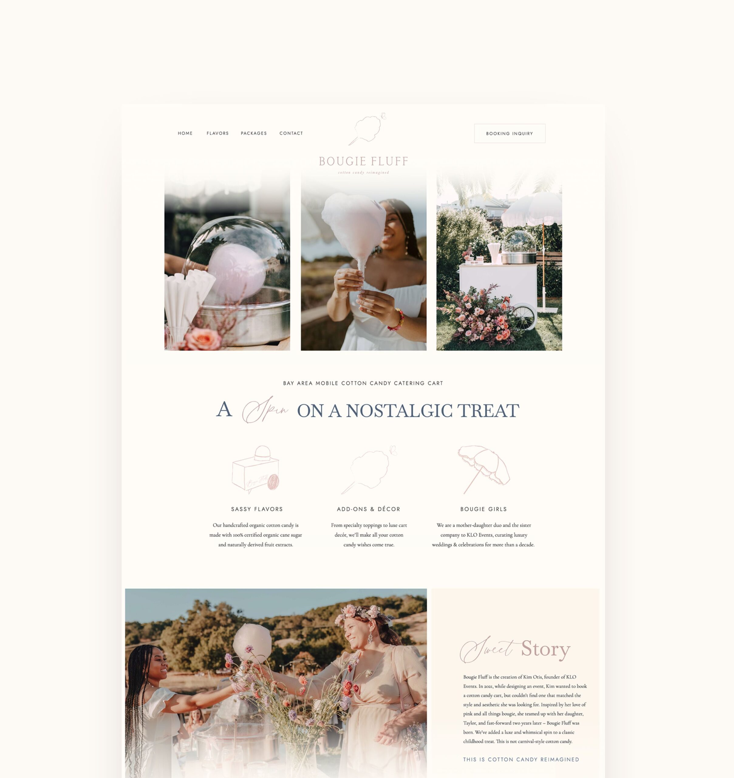 Custom Catering Showit Website Design for Event Cart