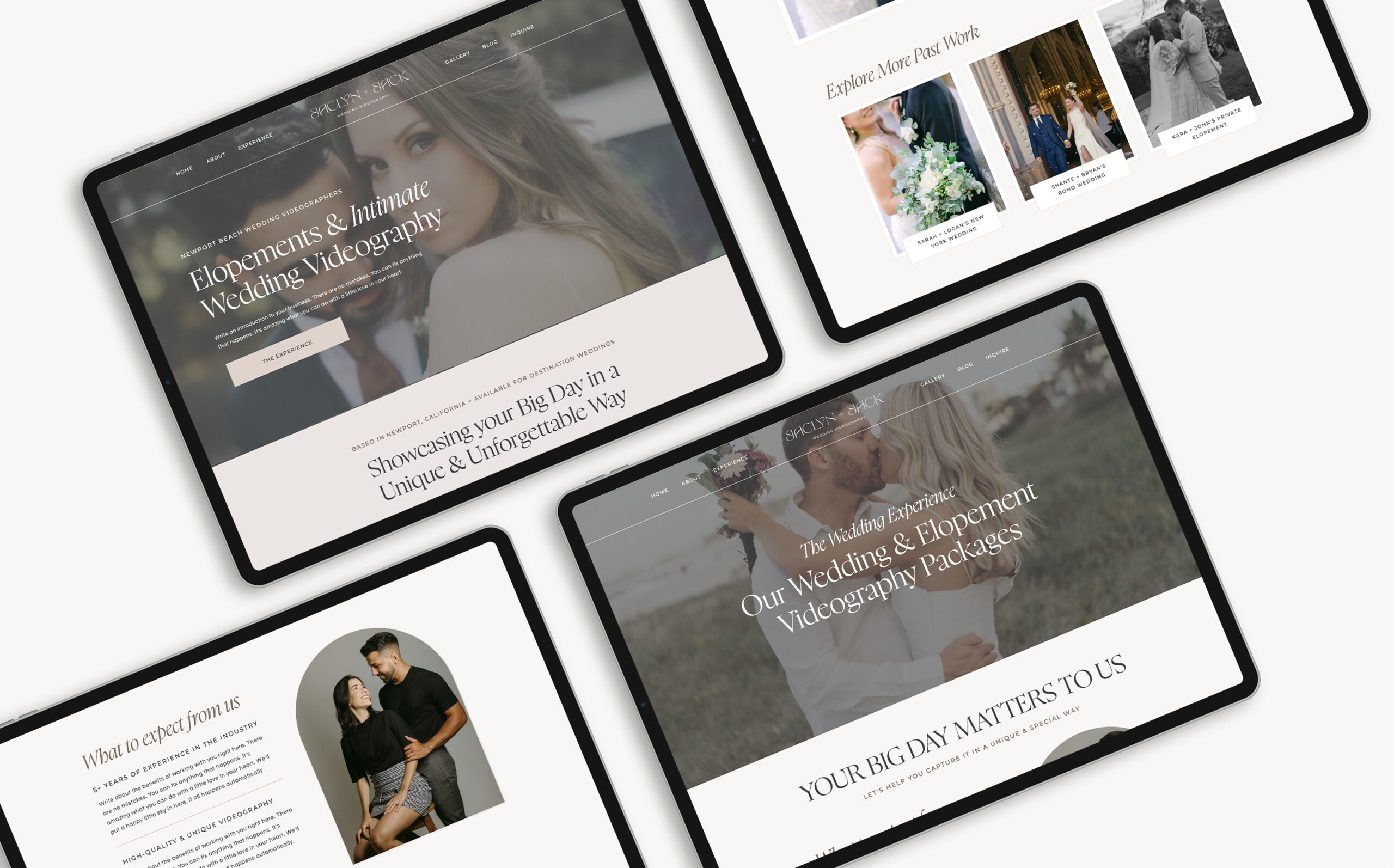 Showit Wedding Videography Website Template