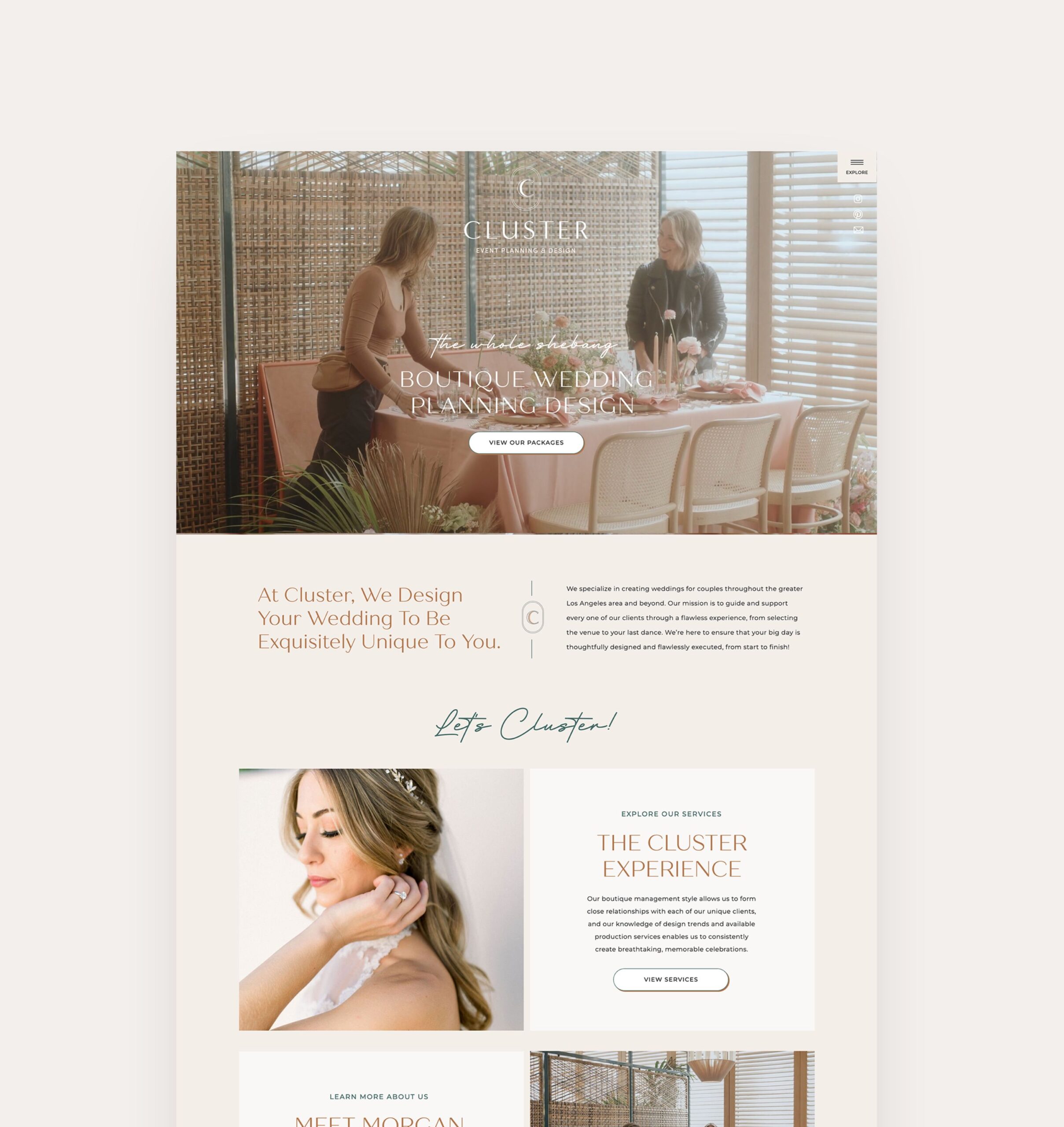 Custom Website for Wedding Planner on Showit