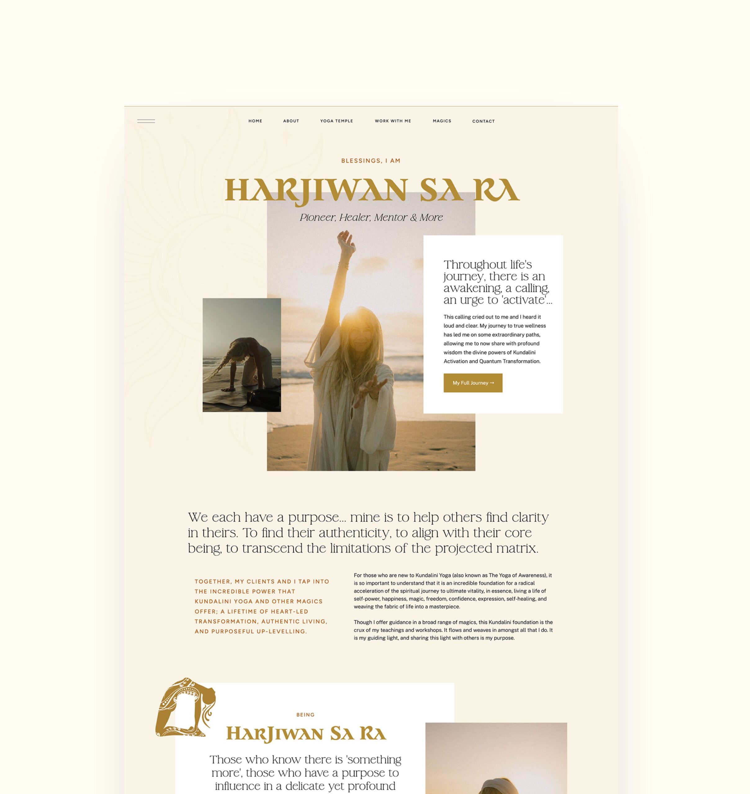 Custom Website Design Showit for Yoga & Wellness Coach