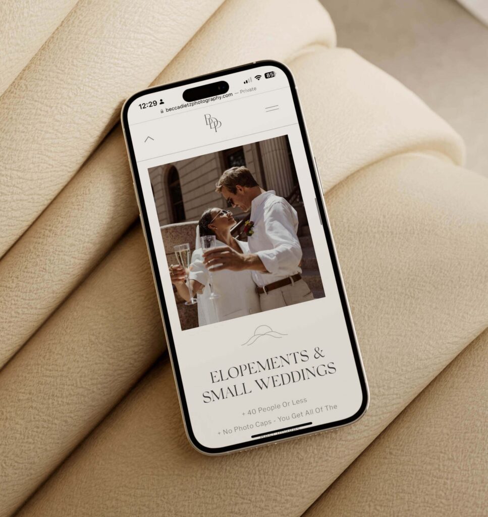 Custom Website Design for Wedding Photographer