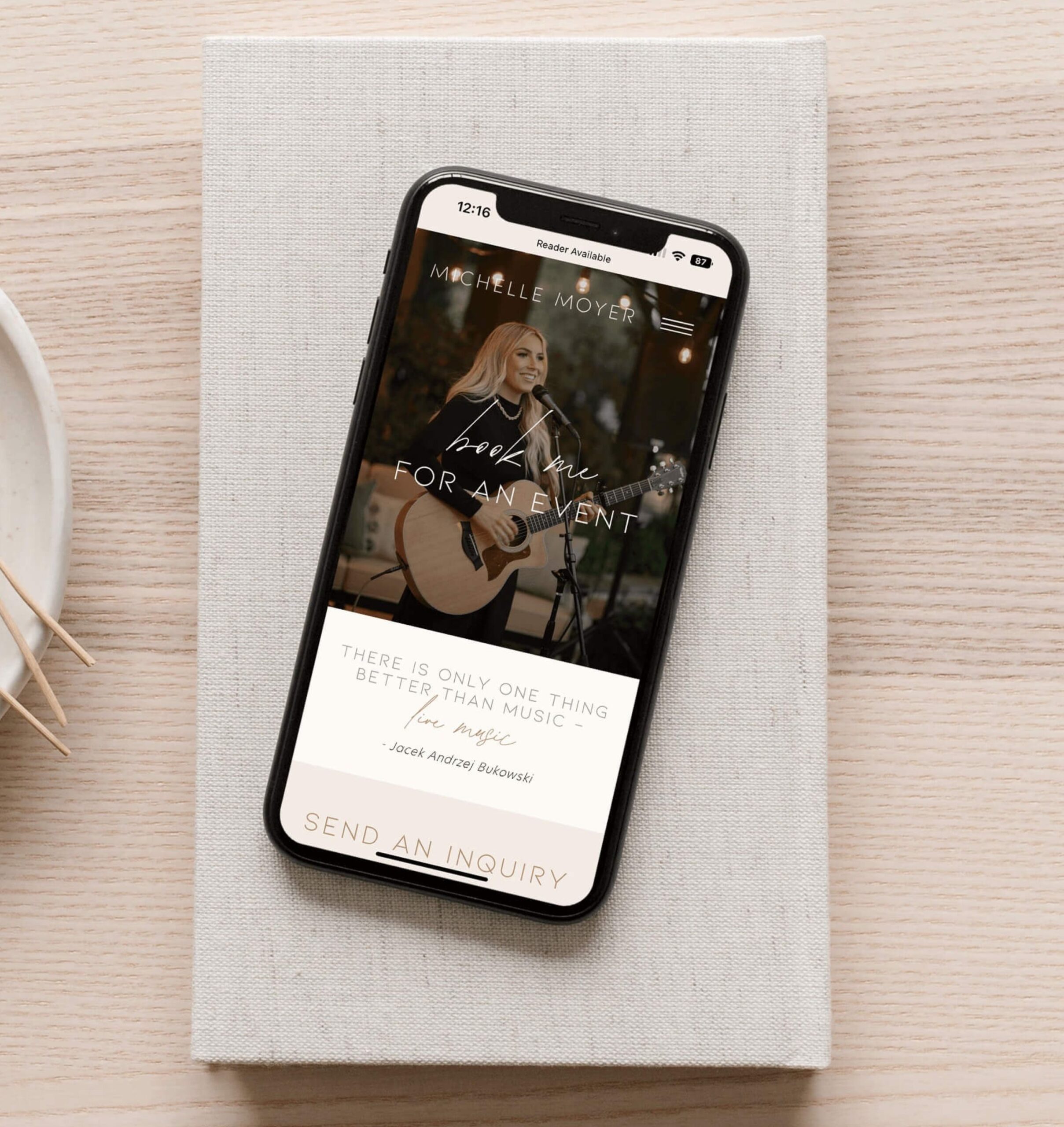 Custom Showit Website for Musician and Songwriter