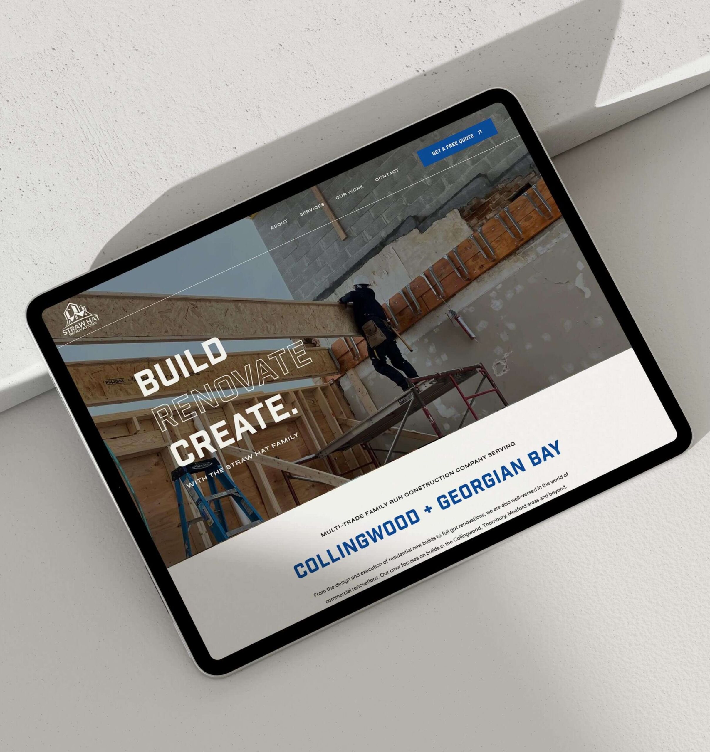 Custom Showit Website Design for Construction and Home Builder Company