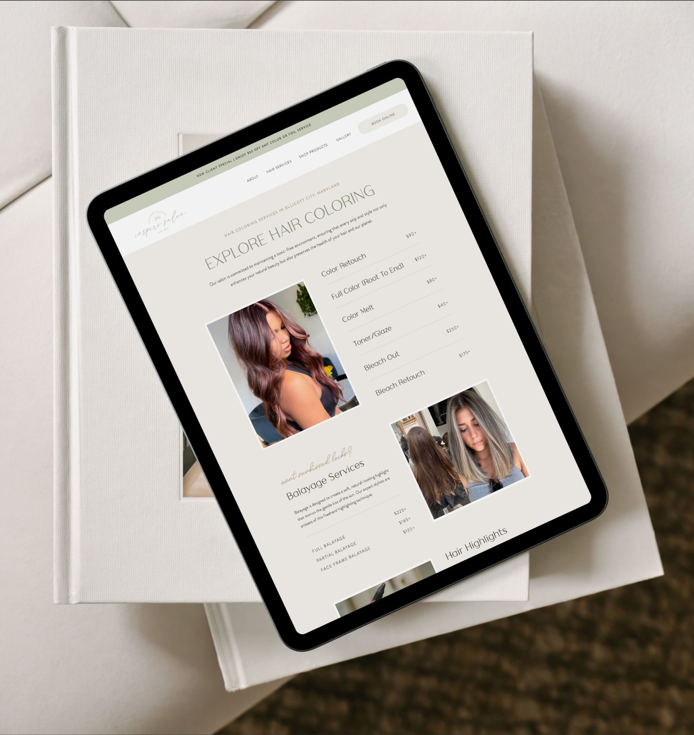 Custom Showit Website for Hair Salon