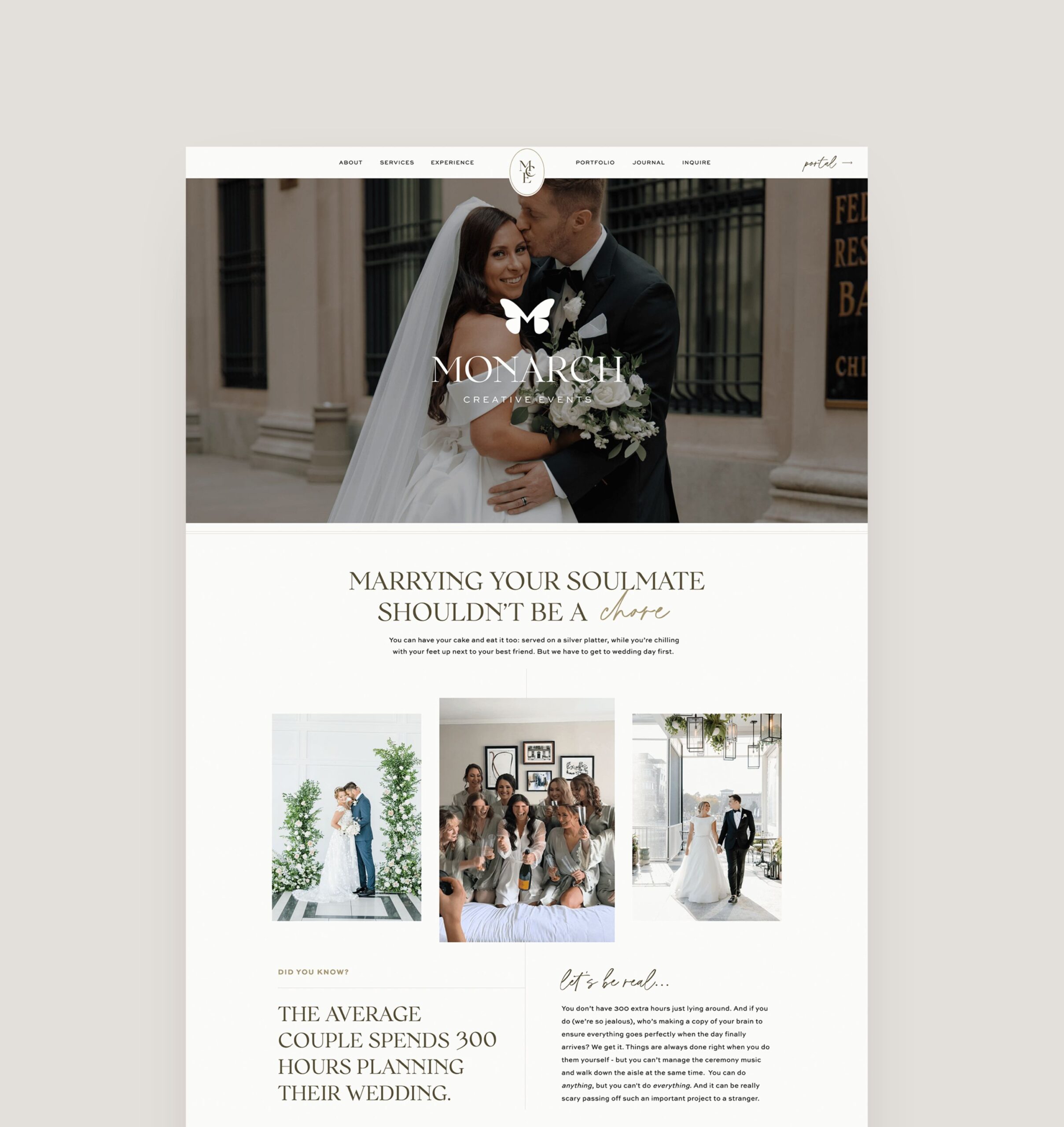 Custom Website Design for Wedding Planner