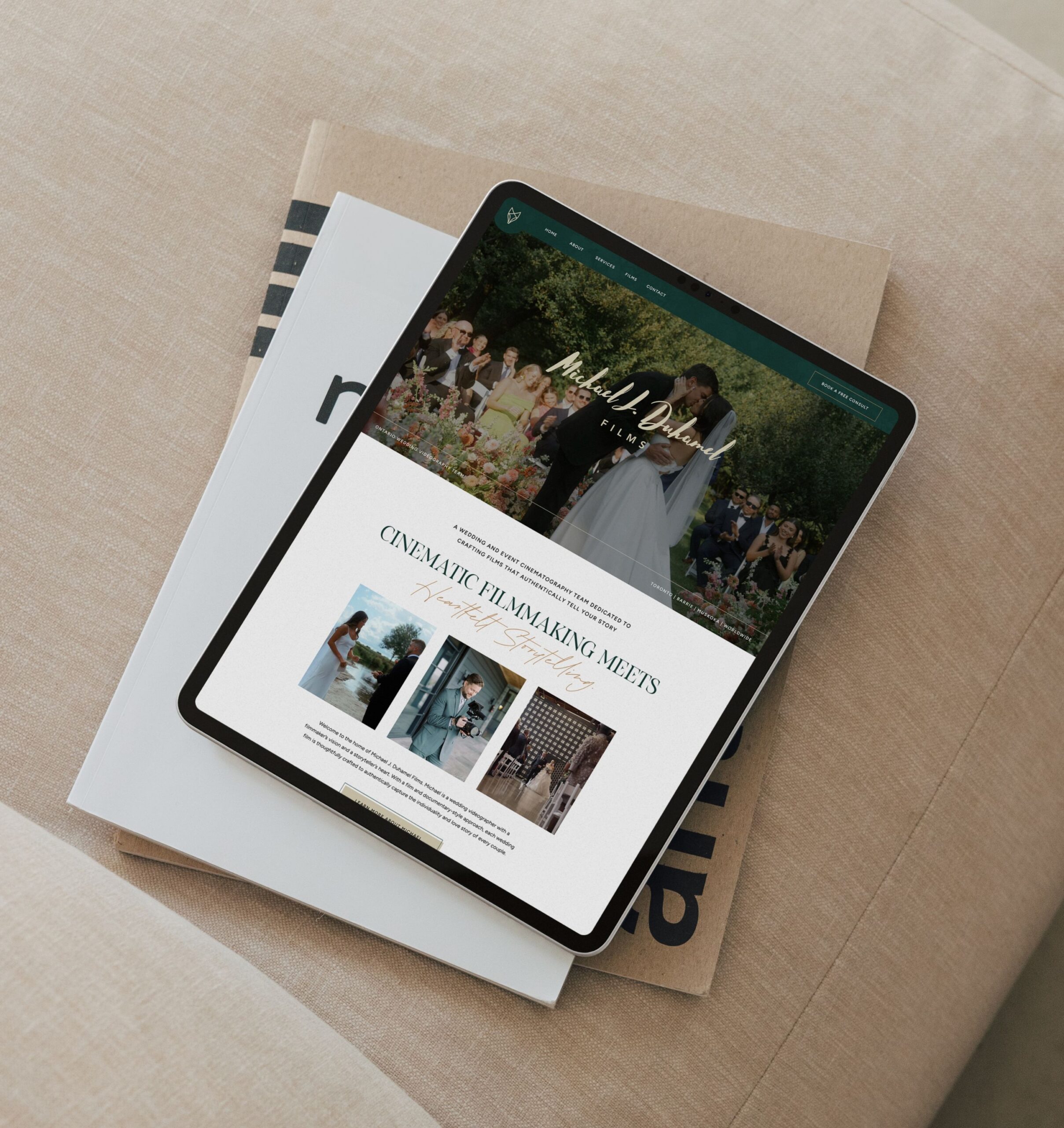 Custom Showit Website Design for Wedding Videographer