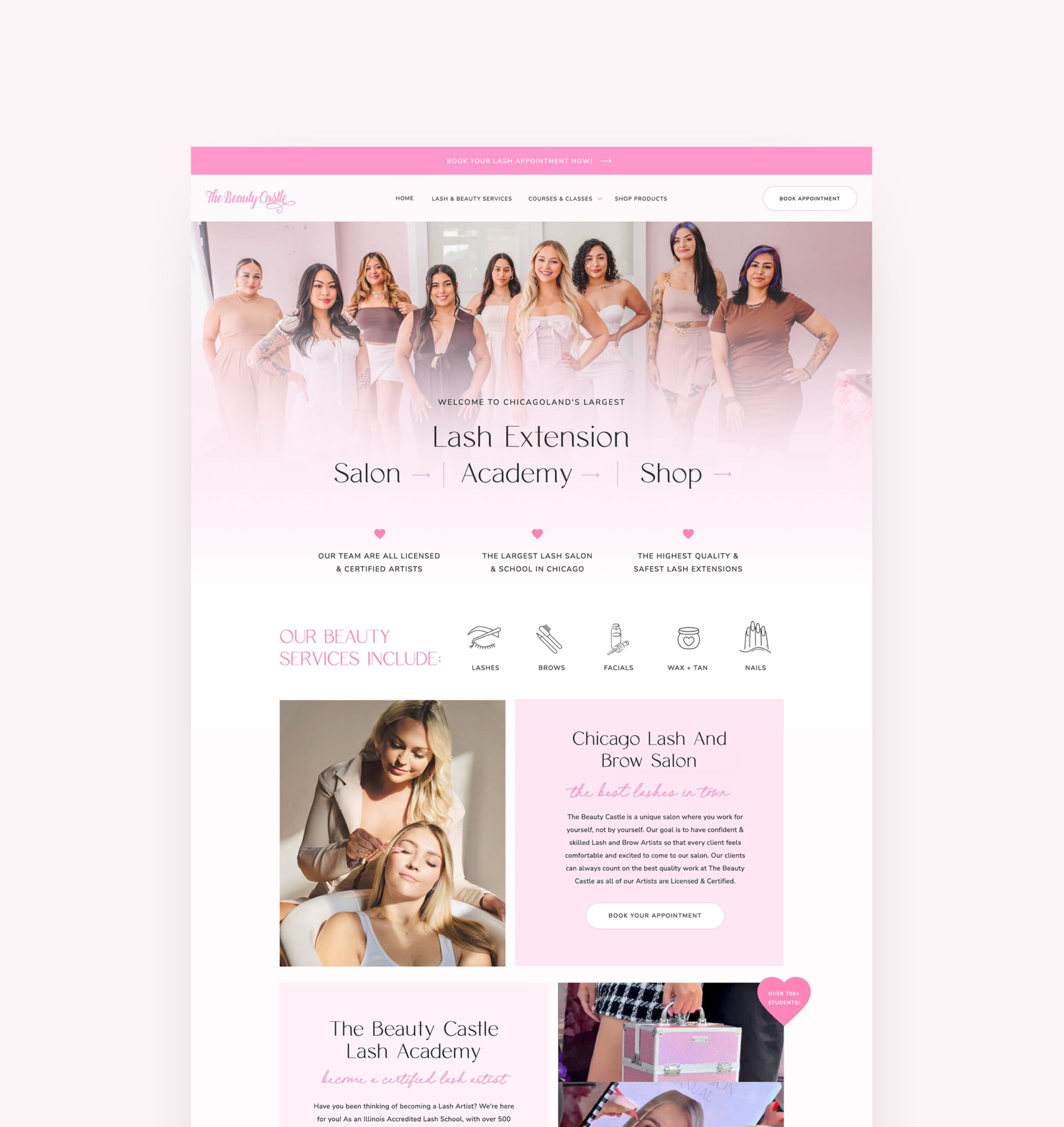 Custom Showit Website Design for Lash Extension Artists