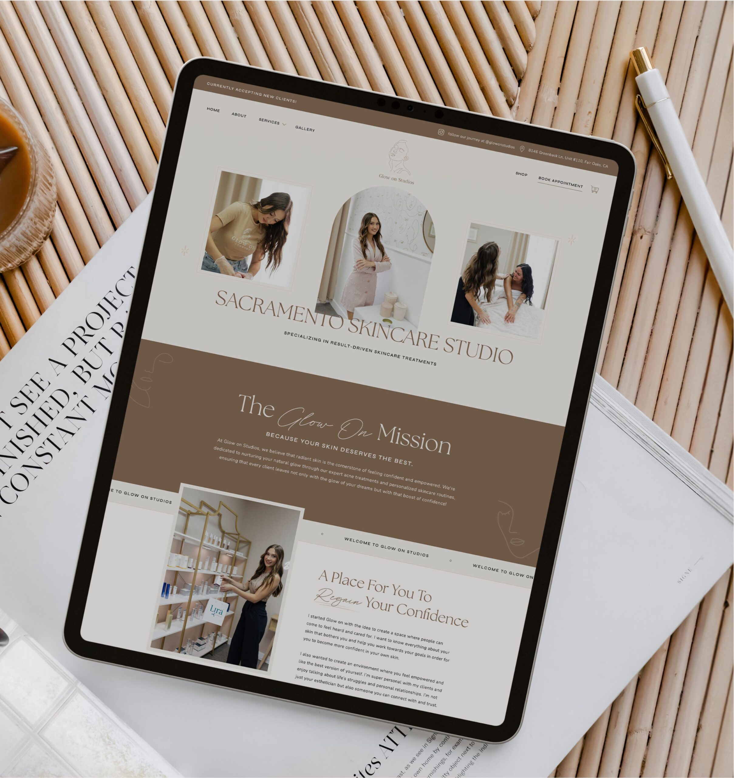 Custom Showit Website Design for Esthetician