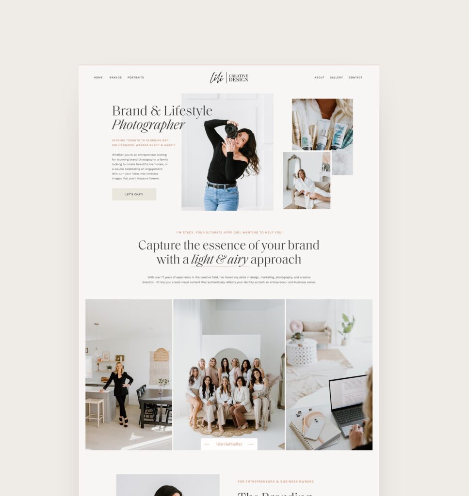 Custom Showit Website for Brand Photographer