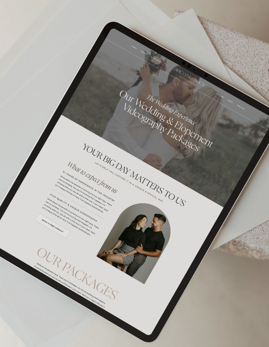 Wedding Videography Website Template Service Page