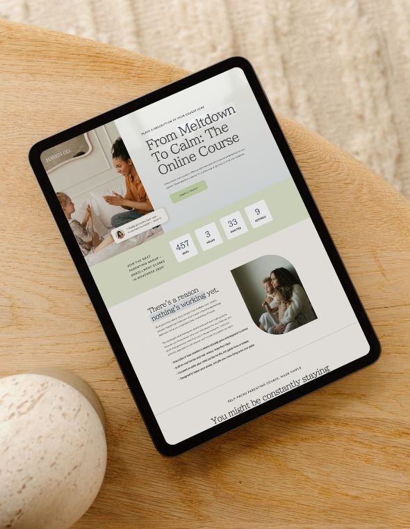 Showit Sales Page Template for Therapists and Psychologists Page Mockup